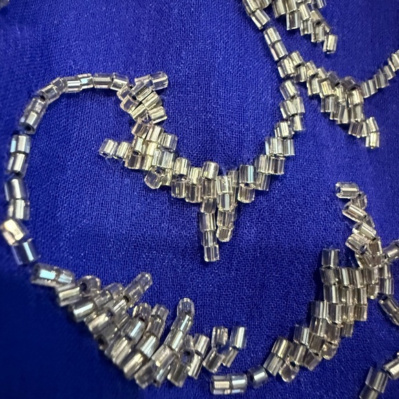 Niteline 100% Silk 1980’s Blue Beaded Dress - Picture 9 of 16